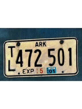 2001 ARKANSAS License Plate TRAILER  Tag ARK not AR Collect Vintage